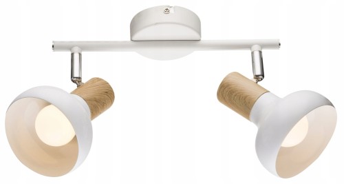 Lampa sufitowa podwójna Puerto biały drewno 2X40W E14