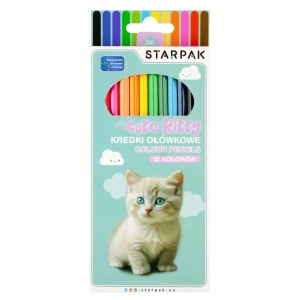 Starpak Kredki ołówkowe Słodkie Kotki 12 kolorów