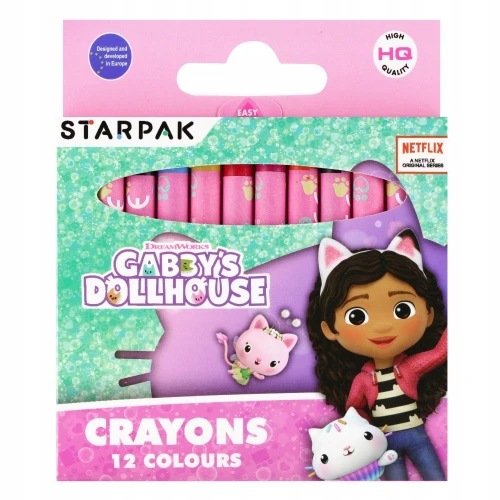 Starpak Kredki świecowe woskowe Koci Domek Gabi 12 kolorów