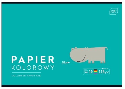 Papier kolorowy jednostronnie barwiony blok szkolny A4 10 kolorów