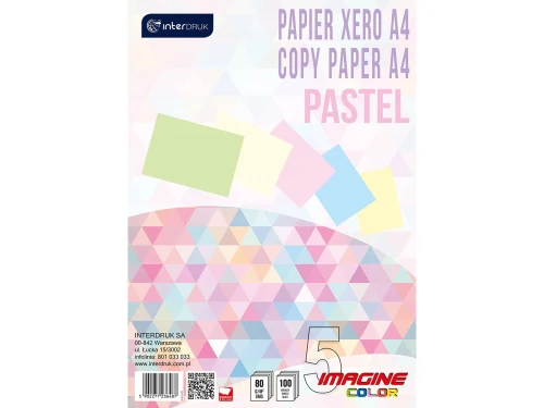 Interdruk Papier biurowy ksero kolorowy pastelowy 80g A4 100 arkuszy