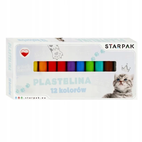 Starpak Plastelina szkolna Cuties Kotki 12 kolorów