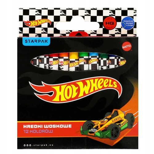 Starpak Kredki świecowe woskowe Hot Wheels Black 12 kolorów