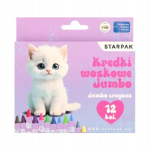 Starpak Kredki świecowe woskowe Jumbo Kitty Meow 12 kolorów