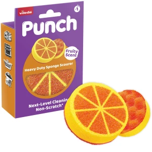 Vileda Punch Zmywak kuchenny profilowany uniwersalny pomarańcza 1szt
