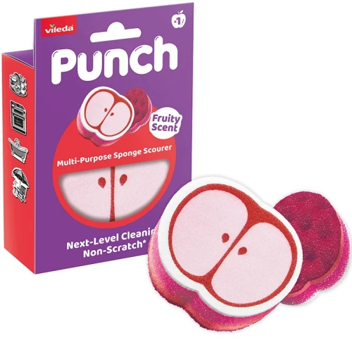 Vileda Punch Zmywak kuchenny profilowany uniwersalny jabłko 1szt