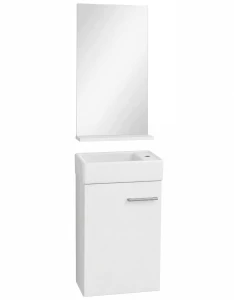 Zestaw szafka łazienkowa z umywalką 60x40 + lustro łazienkowe z półką 40x75 Pipo