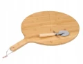 Deska kuchenna drewniana do krojenia pizzy i radełko 50cm
