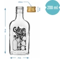 Butelka szklana piersiówka Cytrynówka z zakrętką 200ml 1szt