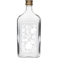 Butelka szklana z białym nadrukiem Owoce z zakrętką 500ml 1szt