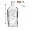 Butelka szklana z białym nadrukiem Owoce z zakrętką 500ml 1szt