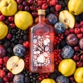 Butelka szklana z białym nadrukiem Owoce z zakrętką 500ml 1szt