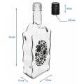 Szklana butelka Klasztorna z nadrukiem Owoce z zakrętką 500ml 1szt