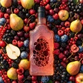 Szklana butelka Klasztorna z nadrukiem Owoce z zakrętką 500ml 1szt