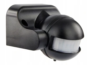 Czujnik ruchu sensor LED czarny PIR 180 stopni 1200W