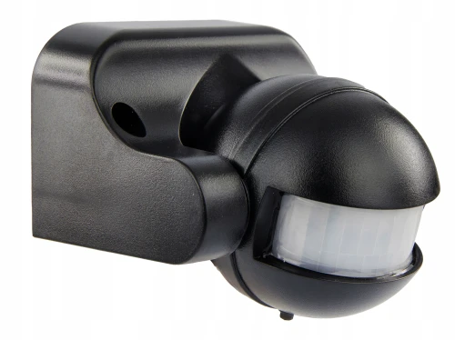 Czujnik ruchu sensor LED czarny PIR 180 stopni 1200W