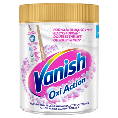Vanish Oxi Action White Odplamiacz do prania białego w proszku 470g