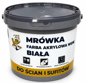 PSB Mrówka Farba akrylowa do ścian i sufitów biała 10L