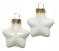 Bombki choinkowe szklane gwiazdki ciepła biel 4,5x4cm 12 sztuk