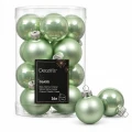 Bombki choinkowe szklane okrągłe mini pistacjowe 3,5cm 16 sztuk
