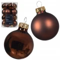 Bombki choinkowe szklane okrągłe mini brązowe 3,5cm 16 sztuk
