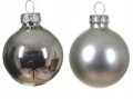 Bombki choinkowe szklane okrągłe srebrne 4cm 18 sztuk