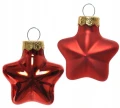 Bombki choinkowe szklane gwiazdki czerwone 4,5x4cm 12 sztuk