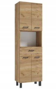 Słupek łazienkowy stojący modny i praktyczny dąb craft złoty 50x169cm Mea
