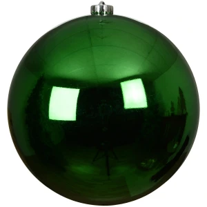 Bombka choinkowa plastikowa okrągła gładka duża zielona 14cm 1szt