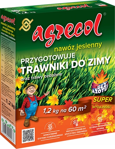 Agrecol Nawóz jesienny do trawników i traw ozdobnych bez azotu 1,2kg