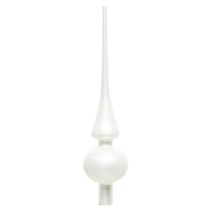 Szpic choinkowy szklany czubek biały perłowy 26 cm 1szt