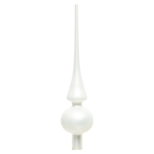 Szpic choinkowy szklany czubek biały perłowy 26 cm 1szt