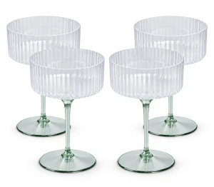 Szklanka kieliszek na nóżce pucharek plastikowy przezroczysty 300ml 4szt