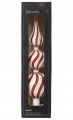 Szpic choinkowy szklany czubek w paski biało-czerwony 31 cm 1szt