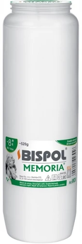 Wkład olejowy do zniczy całoroczny biały 8 dni 21,5cm 1 szt