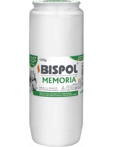 Wkład olejowy do zniczy całoroczny biały 3,5 dnia 14,5cm 1szt