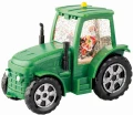 Figurka świąteczna Traktor ze Świętym Mikołajem i muzyką LED zielony 17cm