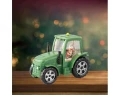Figurka świąteczna Traktor ze Świętym Mikołajem i muzyką LED zielony 17cm