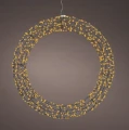 Wieniec świąteczny świetlny wiszący LED z timerem ciepła biel złoty 58cm