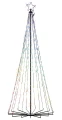 Choinka stożkowa świetlna LED metalowa multicolor z pilotem czarna 240cm