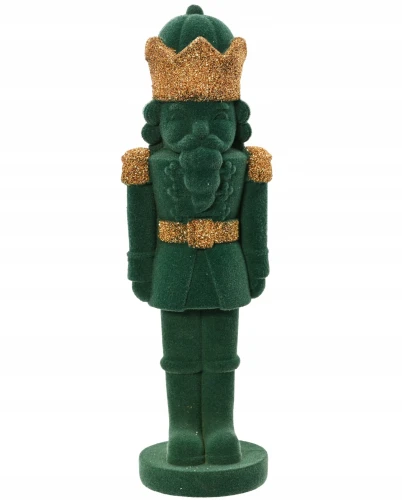 Figurka świąteczna Dziadek Do Orzechów welurowy zielony 39,2cm 1szt