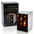 Lampion lustrzany szklany znicz 3D ruchomy płomień dioda 15cm 1szt