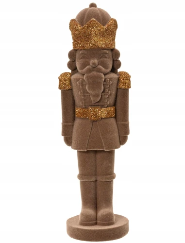 Figurka świąteczna Dziadek Do Orzechów welurowy brązowy 39,2cm 1szt
