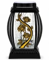 Znicz solarny LED na grób szklany dekoracyjny z różami 25 cm 1szt