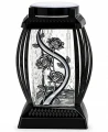 Znicz solarny LED na grób szklany dekoracyjny z różami 25 cm 1szt