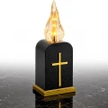 Wkład do lampionu znicz świeca LED złoty krzyż z timerem 16 cm 1szt