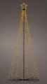 Choinka stożkowa świetlna LED metalowa ciepła biel 8 funkcji czarna 240cm