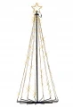 Choinka stożkowa świetlna LED metalowa ciepły złoty 8 funkcji czarna 180cm