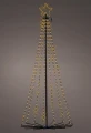 Choinka stożkowa świetlna LED metalowa ciepły złoty 8 funkcji czarna 180cm