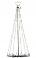 Choinka stożkowa świetlna LED metalowa ciepła biel 8 funkcji czarna 180cm